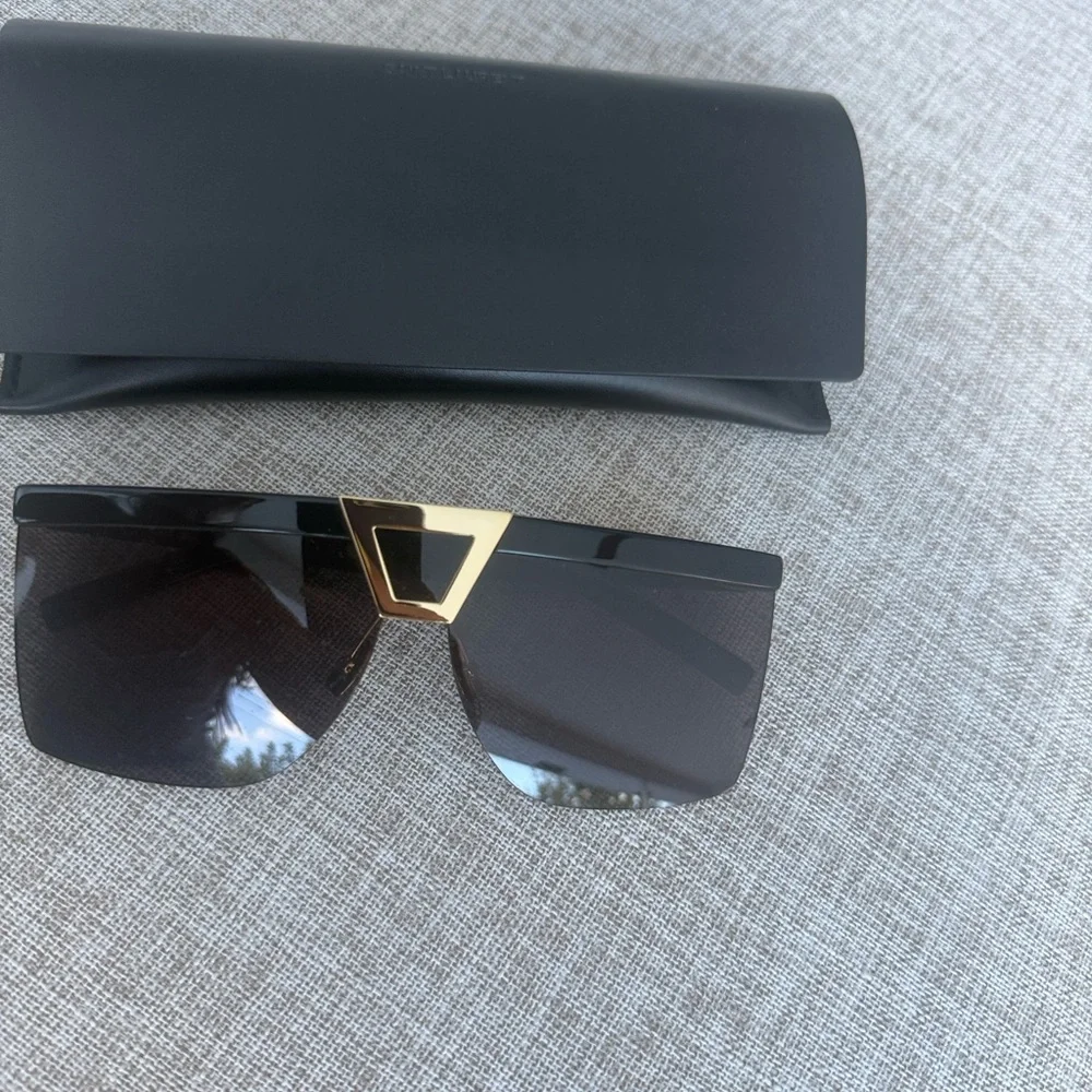 Yves Saint Laurent Black and Gold Sunglasses - Picture 4 of 9